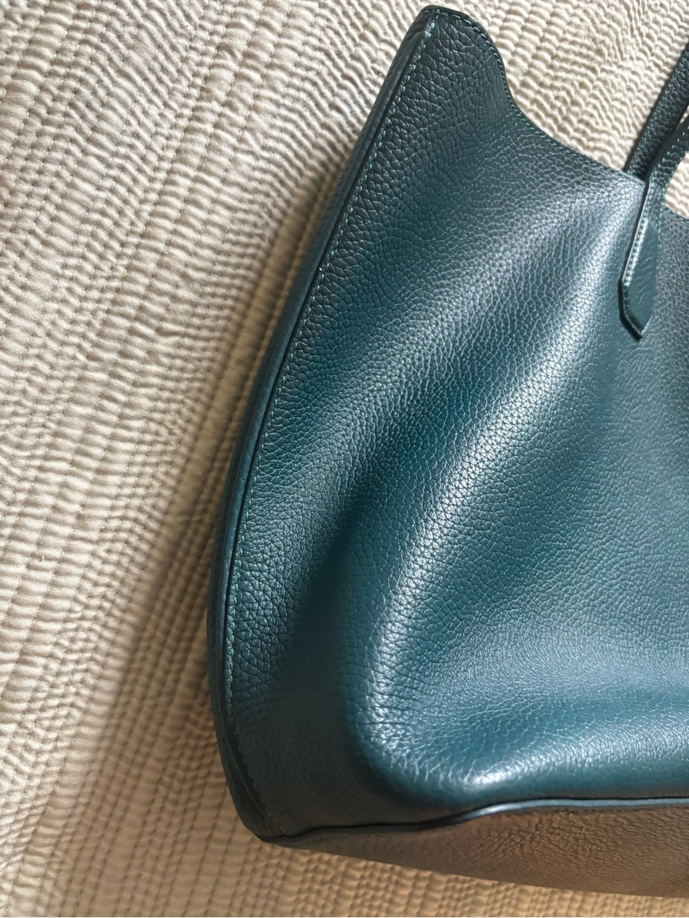 EUC Tory Burch Perry Ocean Green Teal Tote - Picture 4 of 15